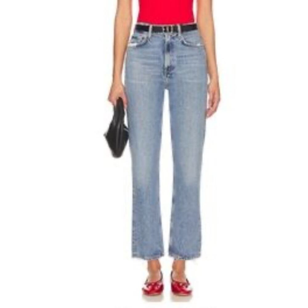 AGOLDE High-Rise Stovepipe Jean Classic Straight Leg Blue Denim Women’s Size 24 - Picture 1 of 10